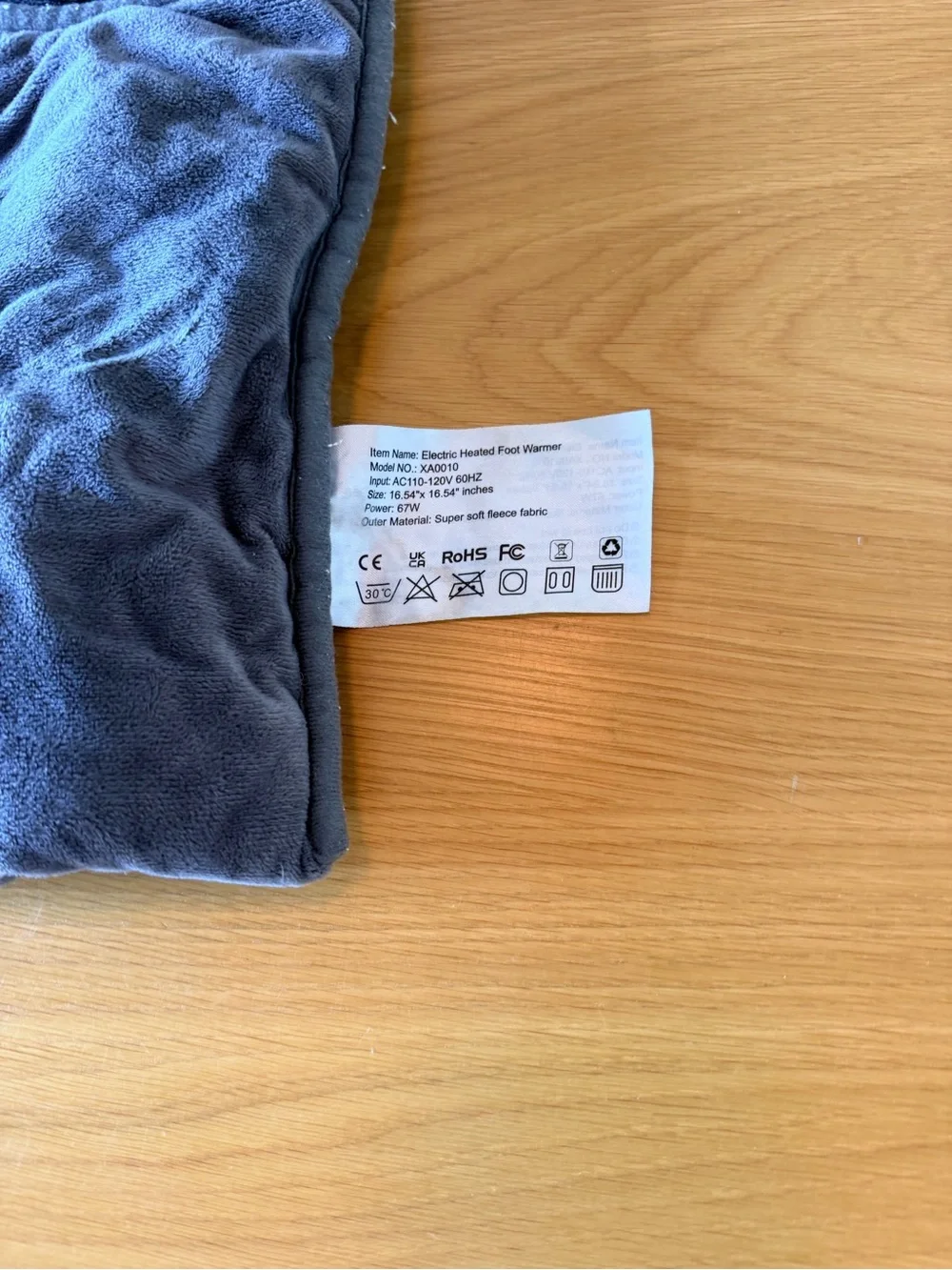 Electric Heating Pad for feet with Controller - Gray